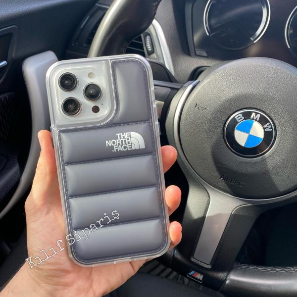 iPhone Uyumlu Kabartmalı Darbe Önleyici North Face Kılıf