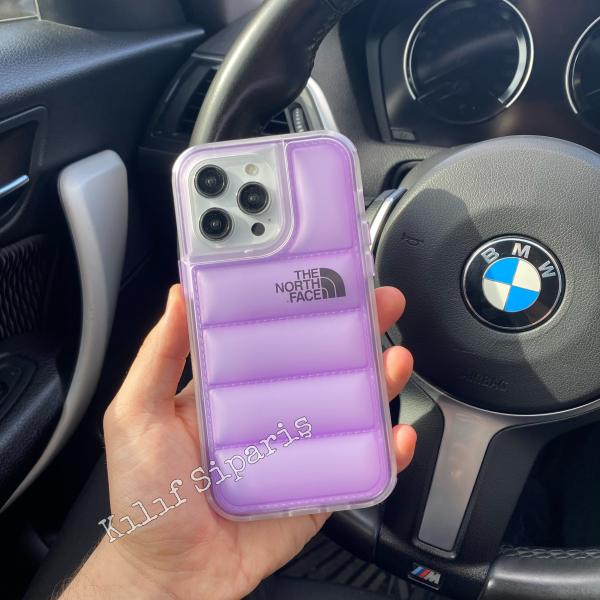 iPhone Uyumlu Kabartmalı Darbe Önleyici North Face Kılıf