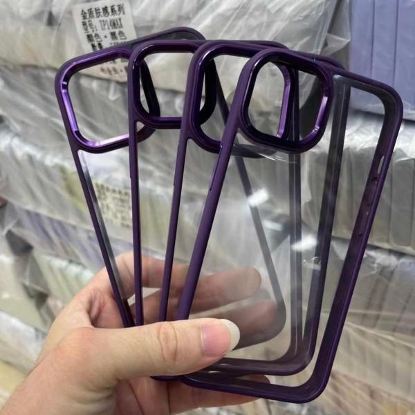 iPhone Derin Mor Renkli Arkası Şeffaf Kılıf