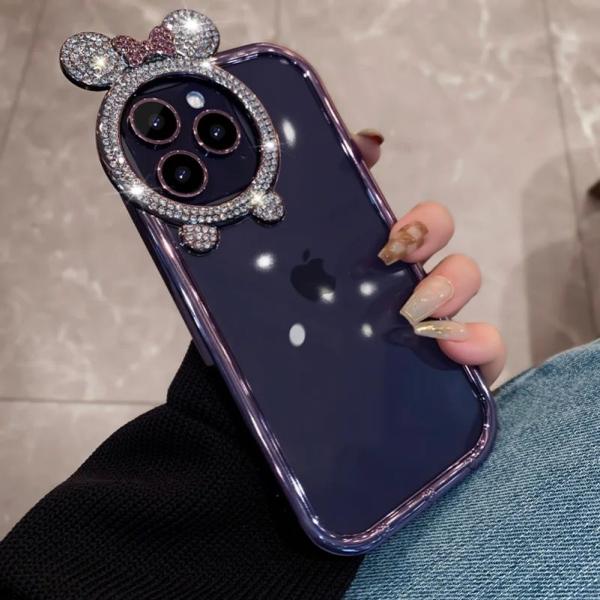 iPhone Uyumlu Minnie Mouse Taşlı Kılıf